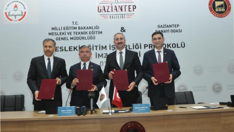 MİLLİ EĞİTİM BAKANLIĞI İLE GAZİANTEP SANAYİ ODASI ARASINDA MESLEKİ EĞİTİMİN GELİŞTİRİLMESİNE YÖNELİK İŞBİRLİĞİ PROTOKOLÜ İMZALANDI