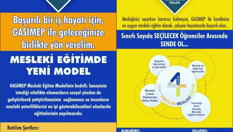 GAZİANTEP SANAYİ ODASI VE MİLLİ EĞİTİM BAKANLIĞI İŞBİRLİĞİNDE MESLEKİ EĞİTİM PROJESİ BAŞLIYOR