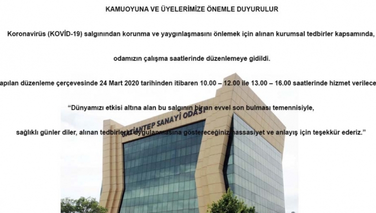 GSO MESAİ SAATLERİ DEĞİŞİKLİĞİ HAKKINDA