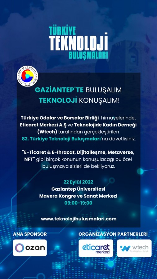 Türkiye Teknoloji Buluşmaları Gaziantep 22 Eylül 2022